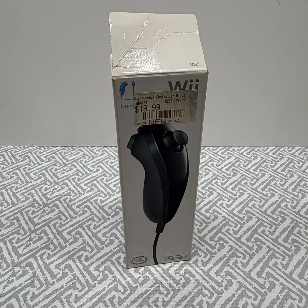 Nintendo Wii Black Nunchuk - Brand New, Open Box CIB
